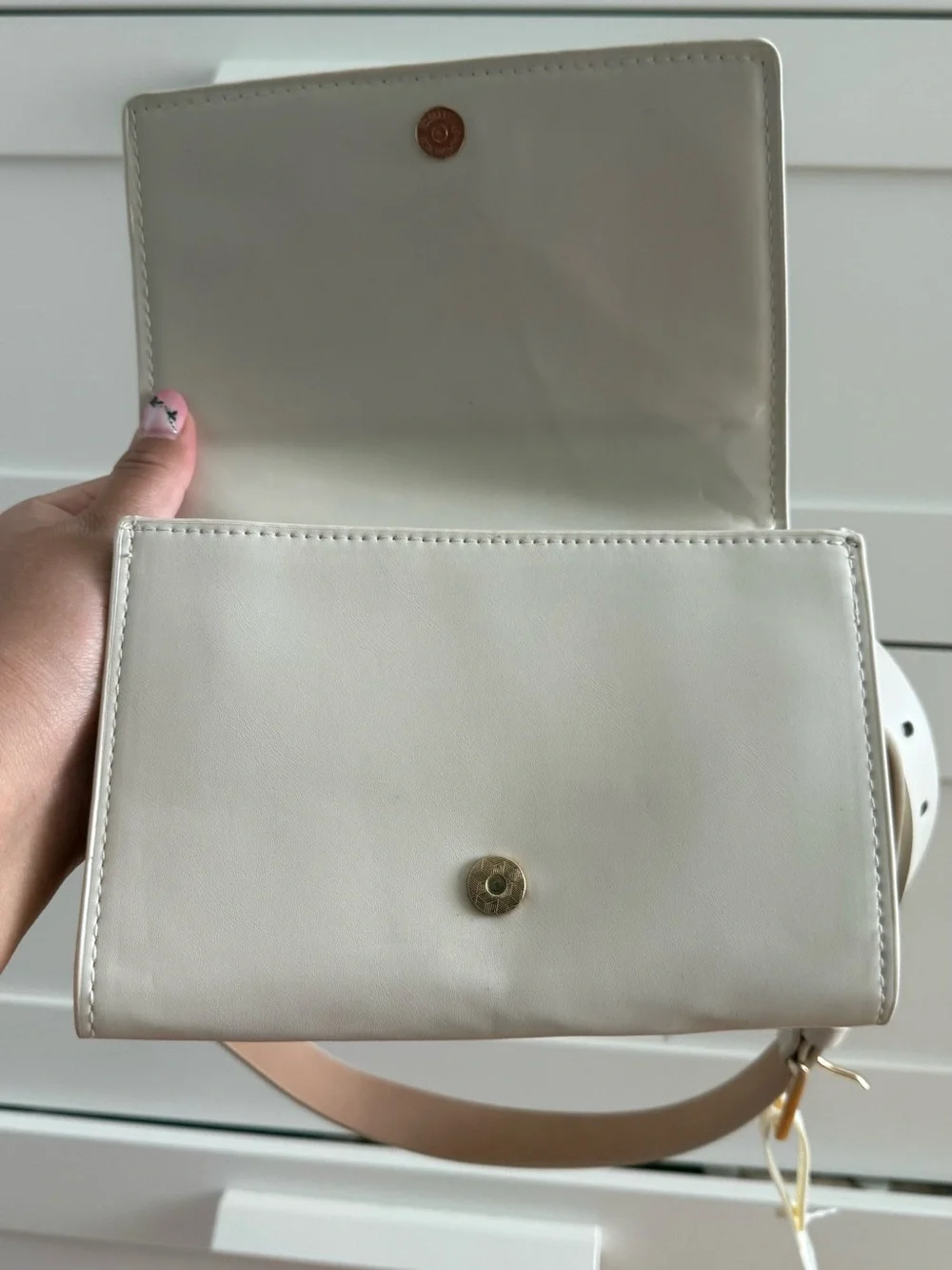 Calvin Klein Beige Cream Crossbody Bag with Flap